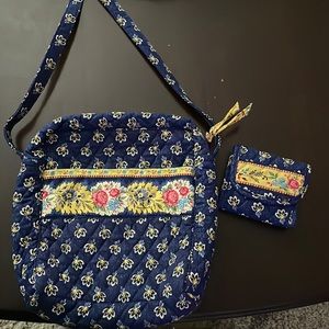 Vera Bradley quilted fabric bag with matching wallet
